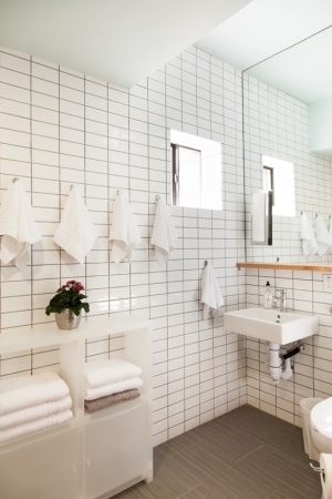 Clean airy bathrooms